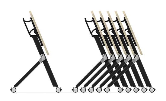 Computer Desk with Wheels Office Meeting Training Folding Table - Image 6