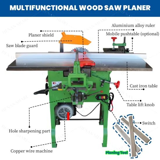 SR-MGJC Wood Planer Machine 2.2kw 6-120mm 310mm 190kg 1Y CE Origin China Cutter Shaft - Process Type - Weight (Kg) 190 Working Width - - Image 2
