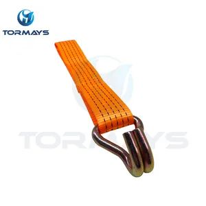 2" Replacement Ratchet Strap Orange Webbing Steel 5000lbs Long 15D - Image 6