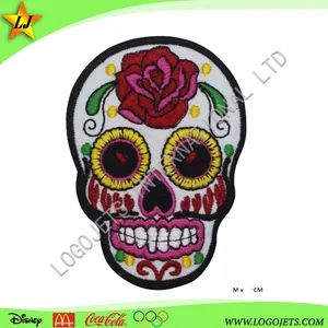 Custom Skull Rose Flower Patch Origin China Trademark OEM HS Code 58071000 Sample Time 6 Days Technics Embroidered Transport Package Single - Image 4