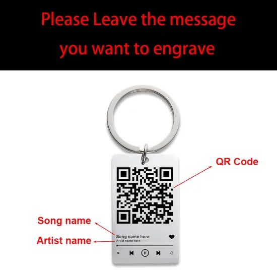 Fashion Metal Arts-Crafts Custom Qr Code Scan Keychain Song Music Spotify Keychain - Image 2