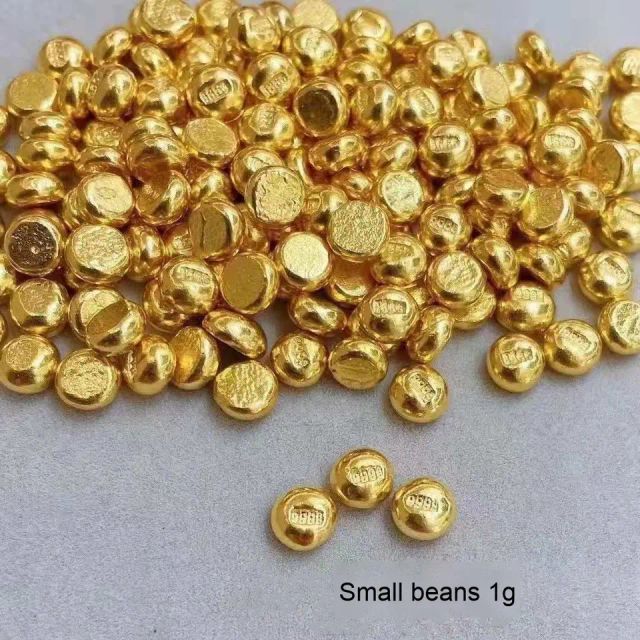 Gold Jewelry 24K Gold Jewelry Luxury Fashion Au9999 Pure 24K Gold Little Golden Bean for Gift Financial Investment - Image 5