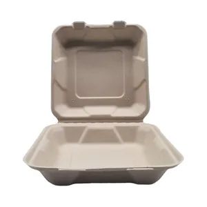 Sugarcane Bagasse Pulp Lunch Box Eco-Friendly Disposable Food Containers, Biodegradable Takeout Packaging - Image 6