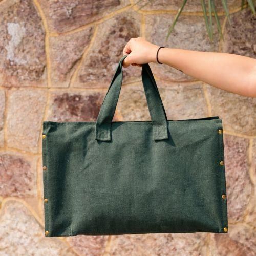 AAYAM Bags Product Type bags Aesthetic Minimalist Shape Firm Silhouette Material Cotton canvas and Wood Design Philosophy Stability Made - Image 1