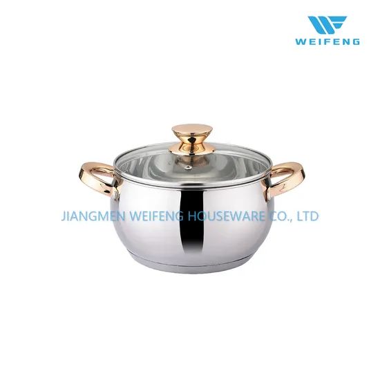 Apple Shape Ss Cookware Set with Golden Plated Handle, Kitchen Ware - Image 4
