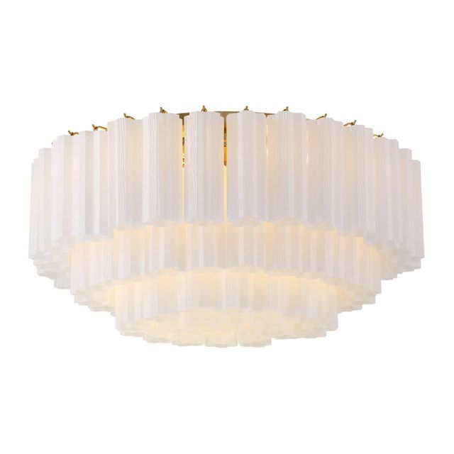 Crystorama Lighting Group White Addis 16 Light 32"W Flush - Brass - Image 4
