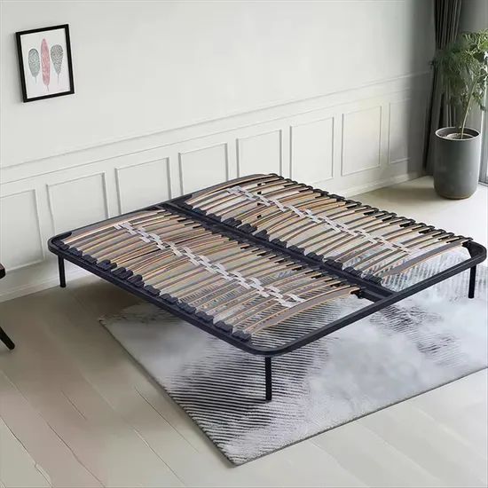 Stable Luxury High-Load Slatted Metal Bed Frame for Commercial Use - Image 2