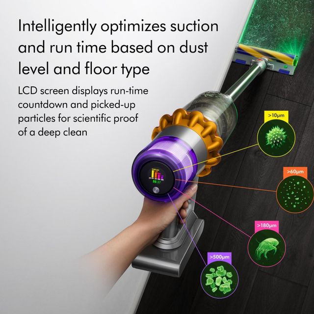 Dyson V15 Detect Total Clean Extra | Yellow/Nickel | Refurbished - Image 4