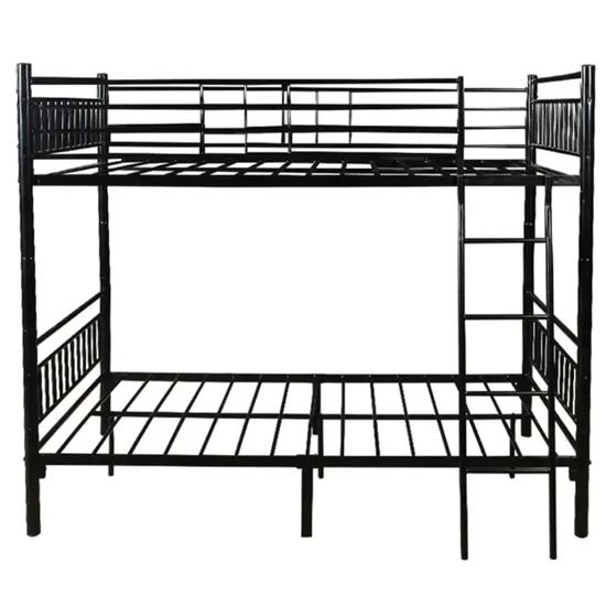 Double Decker Dormitory Loft Bunk Bed Frame Metal Beds Full Over Full - Image 3