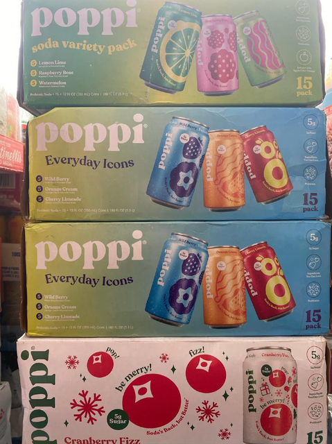 LOW SUGAR POPPI PREBIOTIC SODA VARIETY PACK,355ml x 15 CANS (Strawberry Lemon, Wild Berry, Cherry Limeade, Watermelon, Raspberry & Ginger Lime) ON SALE - Image 4