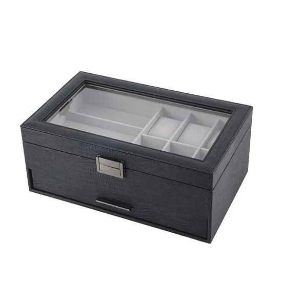 Custom Color Leather Jewelry Carrying Case Watch Jewellery Organizer Box Travel - Image 2