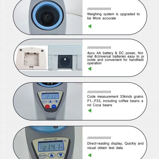 Digital Multifunctional LCD Lab Granulated Feed Grain Moisture Meter Made in China with Memory - Image 3
