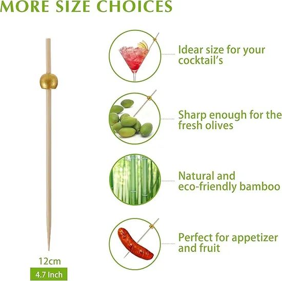 Cocktail Picks, 4.7-Inch Appetizer Toothpicks - Image 4