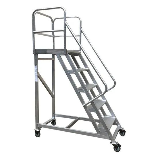 Warehouse Climbing Ladder Mobile Platform Mobile Metal Stairs Tools for Construction - Image 1