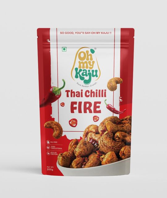 Thai Chilli Fire Cashews | Spicy Flavoured Kaju | Konkan Premium Roasted Cashew Nuts – Oh My Kaju - Image 4