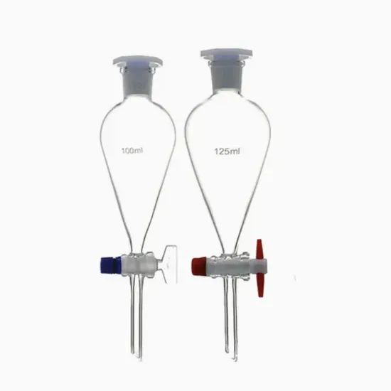 Customized Logo Borosilicate Glass Pear Shape Lab Separatory Funnel - Image 1