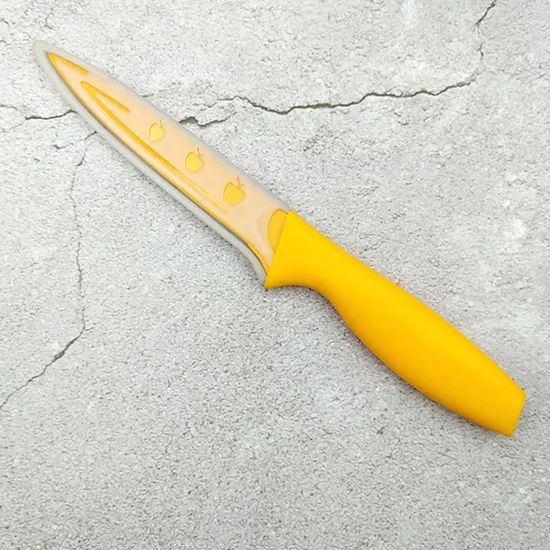 Yellow Color Non Stick Coating Utility Knife with Blade Guard - Image 2