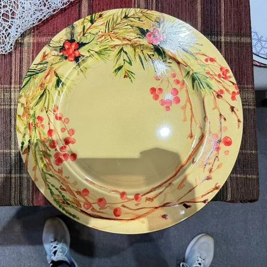 Fade Resistant Transfer Printing Process Disposable Plastic PP Material Wedding Charger Plate - Image 4