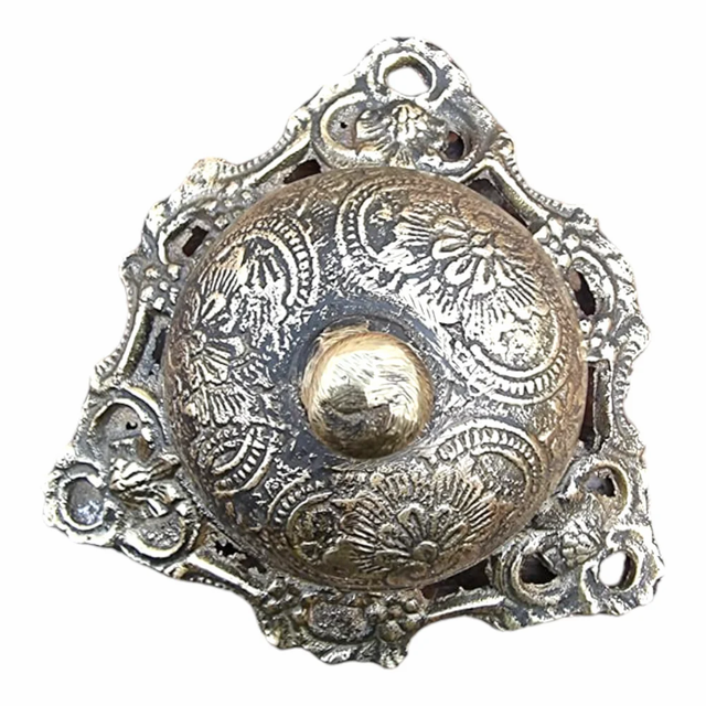 Unique Vintage Brass Table Call Bell Engraved Design, For Worship - Image 10