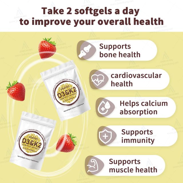 GMP COA HALAL NSF certificated factory seasonal multi vitamin supplement muscle bone health immune support soft capsules vitamin d3 k2 softgel - Image 2