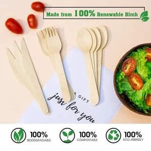 Natural Birch Wood Disposable Knife for Restaurants Catering and Food Trucks - Image 2