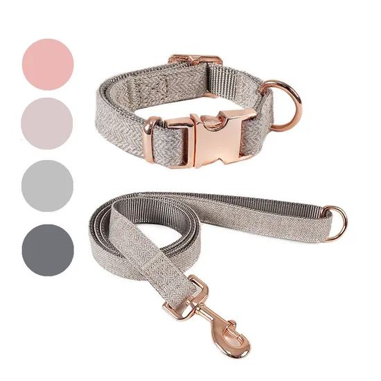 High Quality Woolen Dog Leash Custom Metal Chain Collar - Image 2