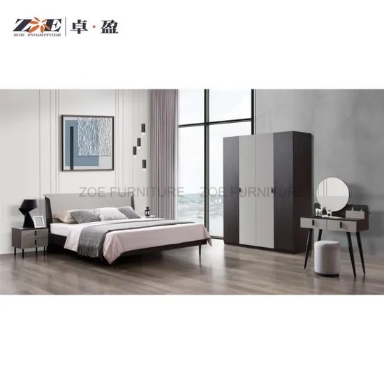 Modern Double Full Panel Sleeping King Wooden Queen Size Bed Frames - Image 2