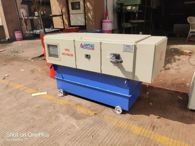 150 Kva Three Phase Oil Cooled Stabilizer Brand AMTAC Current Type AC Phase Three Phase Response Time 10 ms Frequency 47 - 60 - Image 3