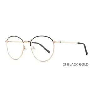 Vm-4525 Classic Round Metal Eyeglasses Adjustable Hinge, Slim Frame for Daily Wear - Image 3