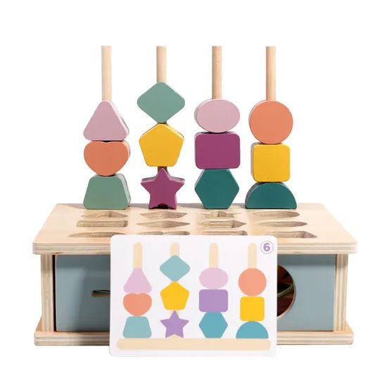 Wood Drawer Shape Matching Box DIY Educational Math Toys Scale Medium Origin China Style Chinese Color as Photo Trademark - Image 1
