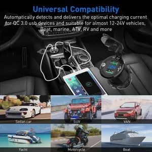 12V Dual USB3.0 Port Car Motorcycle Charger Station Adapter Socket - Image 6