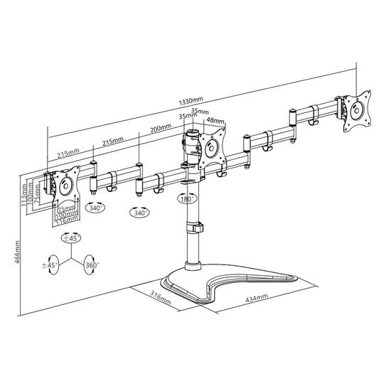 Hot Selling Economy Computer Desk Mount Freestanding Triple Monitor Arms Stand - Image 6