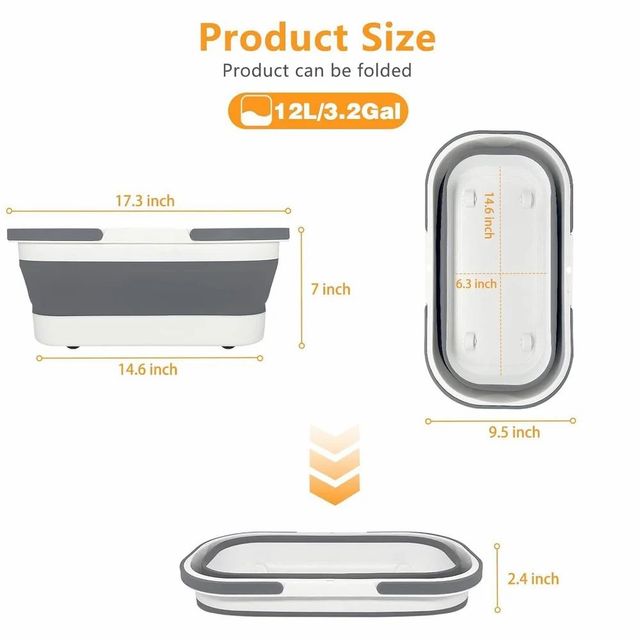 Silicone White Foldable Wash Basin Color White Shape Rectangular Colour Multicolour Design Collapsible I Deal In New - Image 3