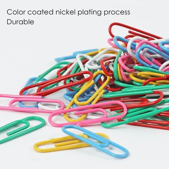 Foska Office Stationery Vinyl Coated Colorful Plastic Paper Clips - Image 3