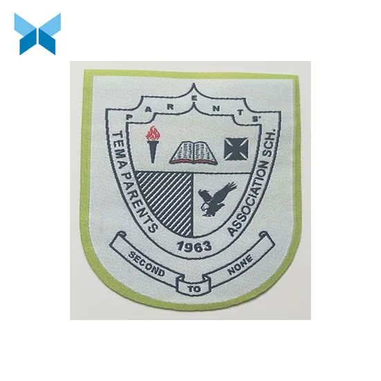 Bordure Red Border Woven Badge Accessory for Garments MOQ 1000PCS Supply Large Size Customized HS Code 5807100020 Type Self - Image 6