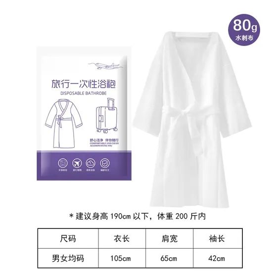 Absorbent and Quick-Drying Disposable Bathrobe and Hair-Drying Cap Set - Image 4