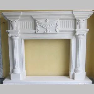 Modern Style Volakas White Marble Stone Fireplaces - Image 3