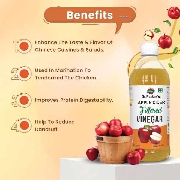 Apple Cider Vinegar 500ML (Dr. Patkar’s) (ACV Filtered Vinegar) - Image 3