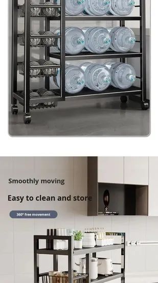 Versatile Rolling Storage Rack with Metal Vegetable Baskets Sets 1-3PCS Origin China Style Modern Trademark SY Material Metal - Image 2