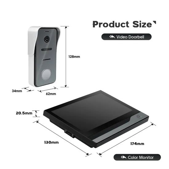 Multi Unit Apartment Intercom Wired 7" Monitor Video Intercom Doorbell Door Phone Audio Visual Intercom System - Image 4