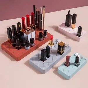 New Design Cosmetics Desktop Organizer Silicone Lipsticks Eyebrow Pencils Storage Rack - Image 1