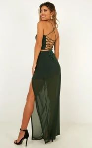 Latest Special Design Backless Cross Suit Dress Style Sexy Origin China Trademark N/A Season Summer Occasion Beach Pattern Emerald - Image 1