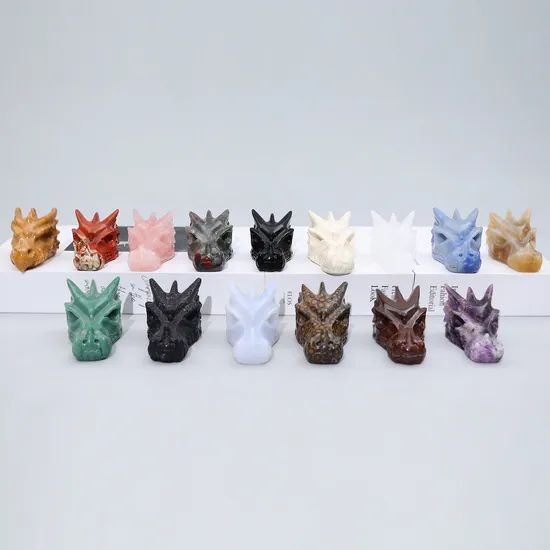 2.5 Inch Wholesale Natural Reiki Crystal Gemstone Hand Carved Folk Crafts Healing Crystal Stones Amethyst Dragon Skulls - Image 6