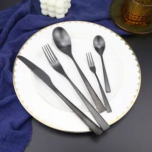 304 Stainless Steel Spoon Fork Knife Hammer Point Cutlery Set/Tableware/Dinnerware - Image 1