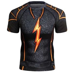 Custom Sublimation Designs Rash Guard Polyester Short Sleeve Compression Shirt - Image 3