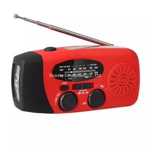 Outdoor Emergency Weather Sos Alert Radio Solar Panel Hand Crank Radio LED - Image 2