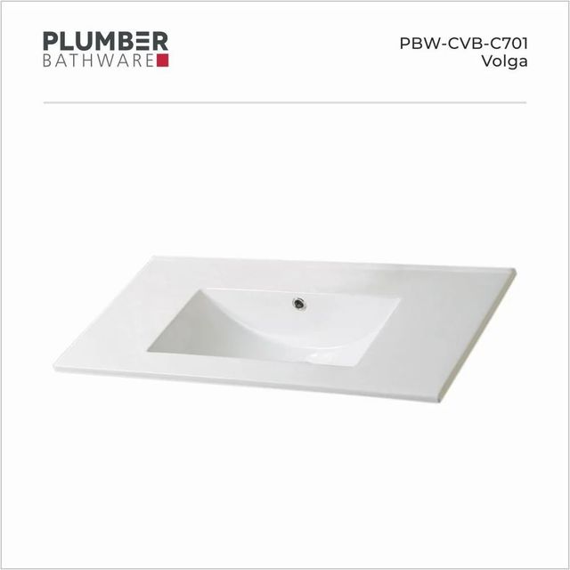 Vanity Basin Volga, Wash Basins Color White Shape Rectangular Model Name/Number PBW CVB C701 Product Brand Plumber - Image 1
