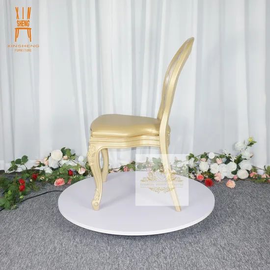 Gold PP Frame Clear Back Resin Rental Hotel Wedding Stackable Party Chair - Image 4