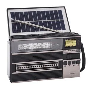 Portable Bluetooth Speaker Rechargeable FM Radio LED Torch USB with Solar Panel - Image 2