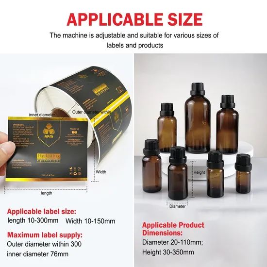 Automatic Bottle Can Rolling Vertical Labeling Machine Trademark APM Model NO. APM-L211 HS Code 8443192290 Driven Type - Image 2